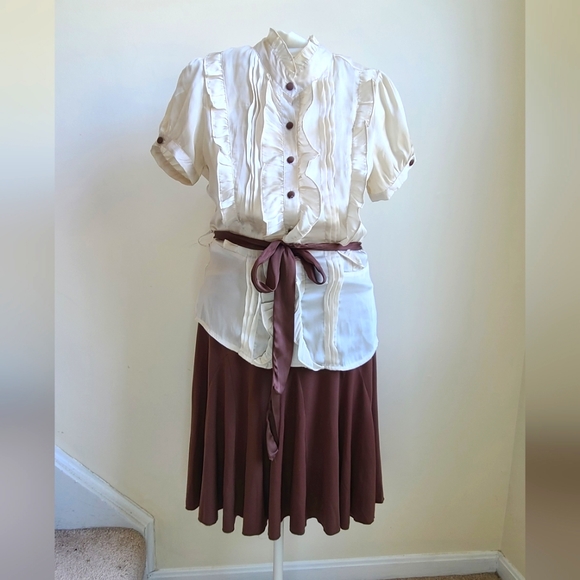 Brown Flounce Skirt - Picture 2 of 4